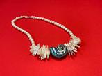 Natural Pearl Necklace with Ceramic Shell, Ophalen of Verzenden, Nieuw, Zilver, Overige materialen