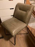 Industriële Groene Lederen Stoel, Gebruikt, Overige kleuren, Leer, Ophalen of Verzenden