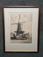 H.E. ROODENBURG / ETS / 1927 / MOLEN WINDLUST / WASSENAAR, Antiek en Kunst, Kunst | Etsen en Gravures, Ophalen