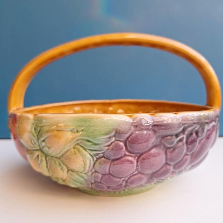 Sarreguemines faience Frankrijk fruit mand, Antiek en Kunst, Antiek | Keramiek en Aardewerk, Ophalen of Verzenden