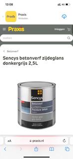 Sencys beton verf zijdeglans donker 4x 2.5L, Nieuw, Verf, Grijs, Ophalen of Verzenden