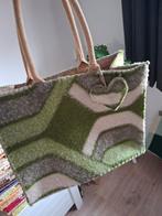 Wollen Groene dekentas met hartje, handgemaakt, Sieraden, Tassen en Uiterlijk, Tassen | Damestassen, Ophalen of Verzenden, Zo goed als nieuw