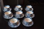 China | 8 chocoladekop en schotels | blauw-wit | merkteken, Ophalen of Verzenden