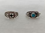 2 Antieke Zilveren Ringen met edelstenen, waarvan 1 Turkoois, Ophalen of Verzenden, Zilver, Ring, Met edelsteen