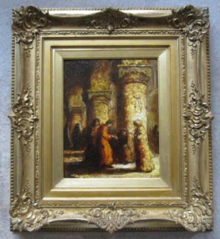 = "Ko" COSSAAR 1874-1966 == kerkinterieur == fraaie lijst =, Antiek en Kunst, Kunst | Schilderijen | Klassiek, Ophalen of Verzenden