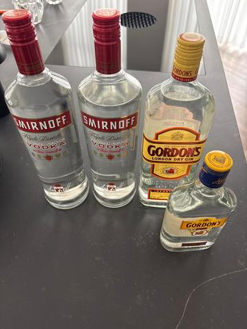 2 liter Smirnoff en 1,35 liter Gordons Gin beschikbaar voor biedingen