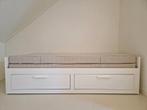 Bedbank met 2 lades Brimnes IKEA 80x200cm, Ophalen, Beige, Tweepersoons, Zo goed als nieuw