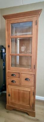 Teak houten vitrine kast, Ophalen, 200 cm of meer, Teakhout, 50 tot 100 cm