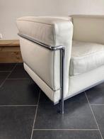 2 Cassina LC2 fauteuils, wit leder, Huis en Inrichting, Fauteuils, Minder dan 75 cm, Design, Cassina, Ophalen of Verzenden