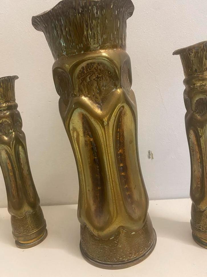 Koperen Granaathulzen - Handbewerkt, Huis en Inrichting, Woonaccessoires | Vazen, Gebruikt, Overige kleuren, Minder dan 50 cm