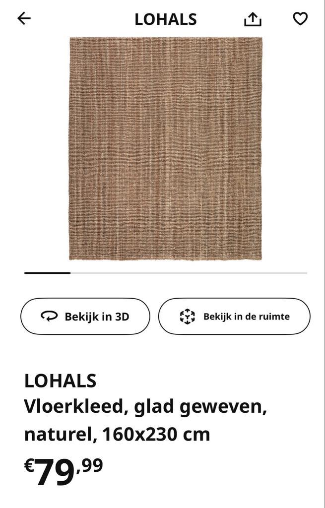 LOHALS Vloerkleed - Natuurlijk & Stijlvol, Huis en Inrichting, Stoffering | Tapijten en Kleden, Zo goed als nieuw, 150 tot 200 cm