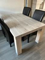 Eettafel met vier stoelen, Ophalen, Zo goed als nieuw, Rechthoekig, 50 tot 100 cm