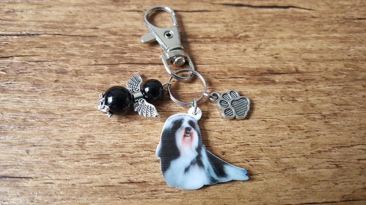 Sleutelhanger Tashanger Havanezer met beschermengeltje, Dieren en Toebehoren, Honden-accessoires, Nieuw, Verzenden
