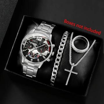 Quartz Horloge Set met Armband, Ketting en ring beschikbaar voor biedingen