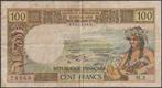 Tahiti 100 francs ND(1973) gebruikt p.24b (nr 14), Postzegels en Munten, Bankbiljetten | Oceanië, Verzenden, Los biljet