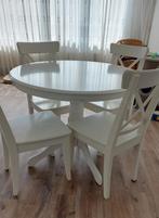 Ronde tafel met 4 eetstoelen, Huis en Inrichting, Ophalen, Rond, 100 tot 150 cm, 100 tot 150 cm