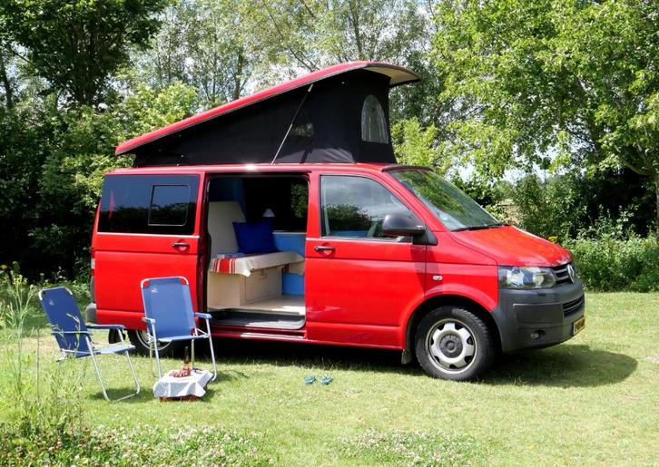 Volkswagen Transporter Camper, 2.0 TDI met nieuwe APK, Caravans en Kamperen, Campers, Particulier, tot en met 4, Buscamper of Camperbus