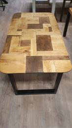 Thermisch oud eiken eettafel van 174x93cm, Ophalen, Eikenhout, Nieuw, 50 tot 100 cm