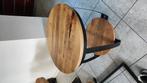 mango hout met zwart stalen frame, Ophalen, 50 tot 100 cm, Rond, 50 tot 100 cm