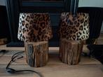 Boomstam houten lampen, kandelaar en raamluiken  WAUW!, Ophalen of Verzenden, Zo goed als nieuw