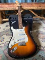 linkshandige elektrische gitaar Squier Strat + Stagg tas, Solid body, Zo goed als nieuw, Fender, Ophalen