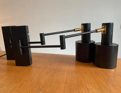 Nordin schaarlamp / wandlamp (2x) - zwart goud Karwei design, Huis en Inrichting, Lampen | Wandlampen, Zo goed als nieuw, Ophalen of Verzenden
