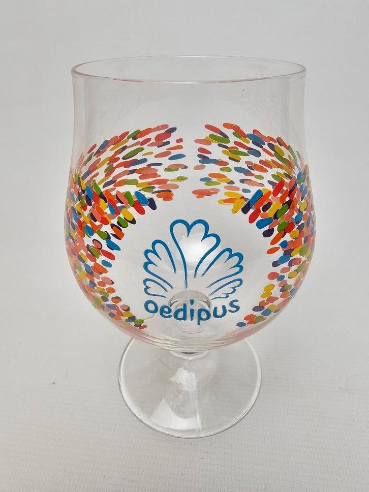 # Oedipus Bierglas op Voet, Verzamelen, Glas en Borrelglaasjes, Gebruikt, Bierglas, Ophalen of Verzenden