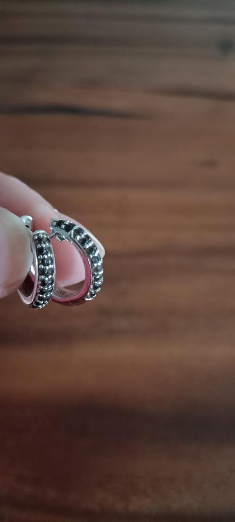 Esprit zilveren creolen met bruine zirkonia, Sieraden, Tassen en Uiterlijk, Oorbellen, Nieuw, Knopjes of Stekers, Zilver, Bruin