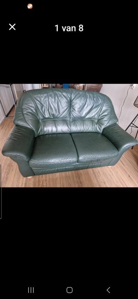2,5 zits leren bank, Huis en Inrichting, Banken | Sofa's en Chaises Longues, Gebruikt, Tweepersoons, 200 tot 250 cm, 75 tot 100 cm