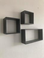 Wandplanken wandblokken kubussen hout zwart accesoires, Ophalen of Verzenden, Zo goed als nieuw