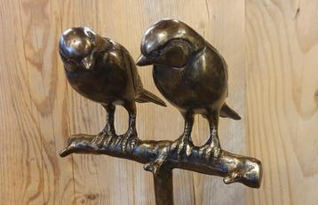 2 MERELS OP TAK / / bronzen tuinbeeld / VOGEL beschikbaar voor biedingen