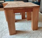 Massief Teakhouten Salontafel 50x50x44 cm natuurlijke afwerk, Ophalen, Minder dan 50 cm, 50 tot 100 cm, Minder dan 50 cm