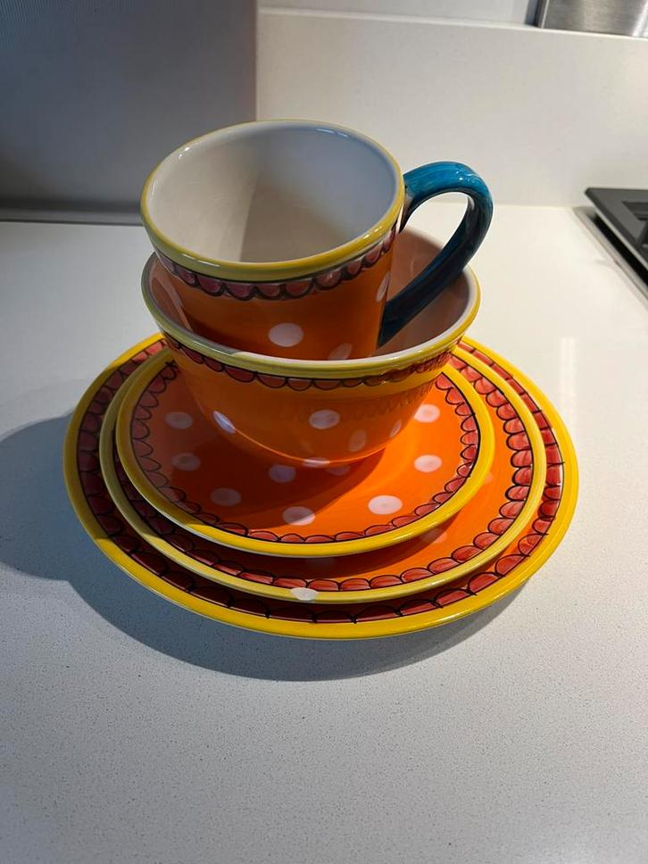 Blond Amsterdam oranje setje, Huis en Inrichting, Keuken | Servies, Gebruikt, Bord(en), Blond Amsterdam, Aardewerk, Ophalen of Verzenden