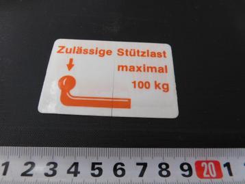 sticker Zulässige Stüzlast maximal 100 KG  Transparant  beschikbaar voor biedingen