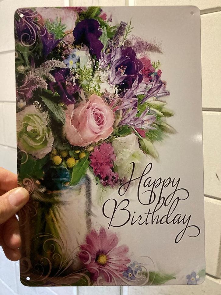 Happy birthday posters metaal, Verzamelen, Posters, Nieuw, Film en Tv, A1 t/m A3, Ophalen of Verzenden