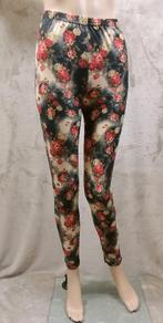 Legging Roses Red One Size (075), Kleding | Dames, Leggings, Maillots en Panty's, Legging, Overige kleuren, Nieuw, Ophalen of Verzenden
