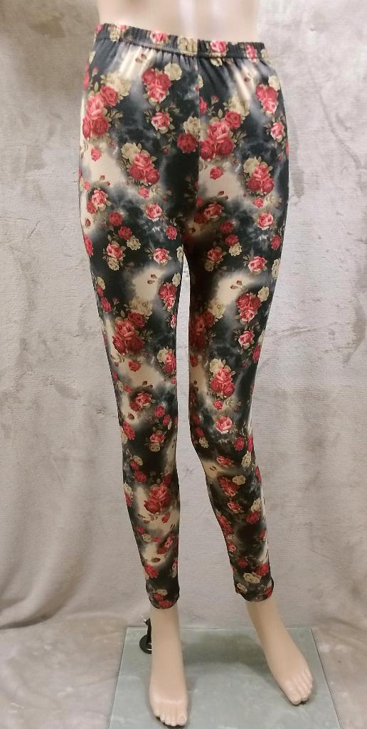 Legging Roses Red One Size (075), Kleding | Dames, Leggings, Maillots en Panty's, Nieuw, Legging, Overige kleuren, Ophalen of Verzenden