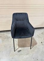 Design fluweel zwart eetkamerstoelen (set van 6), Huis en Inrichting, Ophalen of Verzenden, Zo goed als nieuw, Zwart, Vijf, Zes of meer stoelen