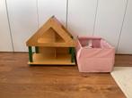 Houten poppenhuis inclusief inboedel, Ophalen of Verzenden