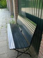Oude Geheel Gerestaureerde Inklapbare Franse Tuinbank, Ophalen, Gebruikt, Hout