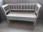 Krijtwitte klepbank, Huis en Inrichting, Ophalen, Gebruikt, Minder dan 75 cm, Tweepersoons