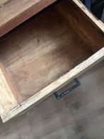 2 Kastjes mango hout met staal 3 lades, Huis en Inrichting, Kasten | Ladekasten, Ophalen, 50 tot 100 cm, Zo goed als nieuw, 3 of 4 laden