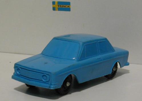Volvo 142 blauw o groen zacht plastic. Galanite. Sweden 1:43, Hobby en Vrije tijd, Modelauto's | 1:43, Zo goed als nieuw, Auto