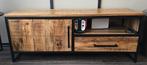 Mangohouten tv kast, Ophalen, 100 tot 150 cm, Mangohout, Zo goed als nieuw