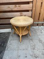 Rotan Bijzettafel Vintage Stijl, 45 tot 60 cm, Overige materialen, Minder dan 55 cm, Gebruikt