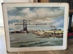 Dijkbouw in het IJsselmeer, Antiek en Kunst, Antiek | Schoolplaten, Ophalen of Verzenden, Aardrijkskunde