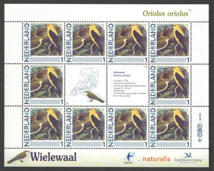 Postzegels Vogels in Nederland: Wielewaal, Postzegels en Munten, Postzegels | Nederland, Postfris, Na 1940, Ophalen of Verzenden
