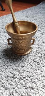 Messing vijzel met stamper Nette Verwin, Antiek en Kunst, Antiek | Koper en Brons, Ophalen of Verzenden