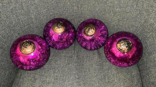 Heksenballen - 4 stuks - fuchsia (roze) - doorsnede 12 cm, Diversen, Kerst, Zo goed als nieuw, Ophalen of Verzenden