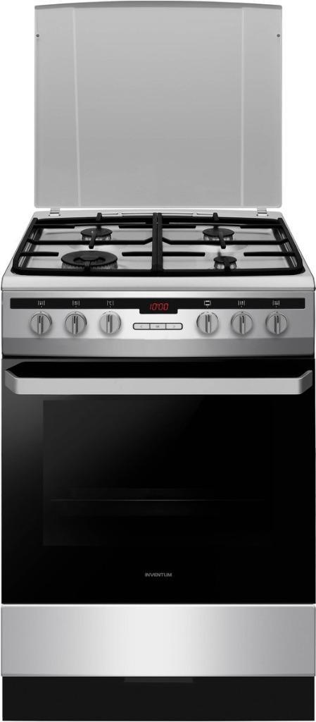 Fornuis, Gas Kookplaat & Oven - Inventum VFG6034WGRVS, Witgoed en Apparatuur, Fornuizen, Gebruikt, Vrijstaand, Gas, 4 kookzones